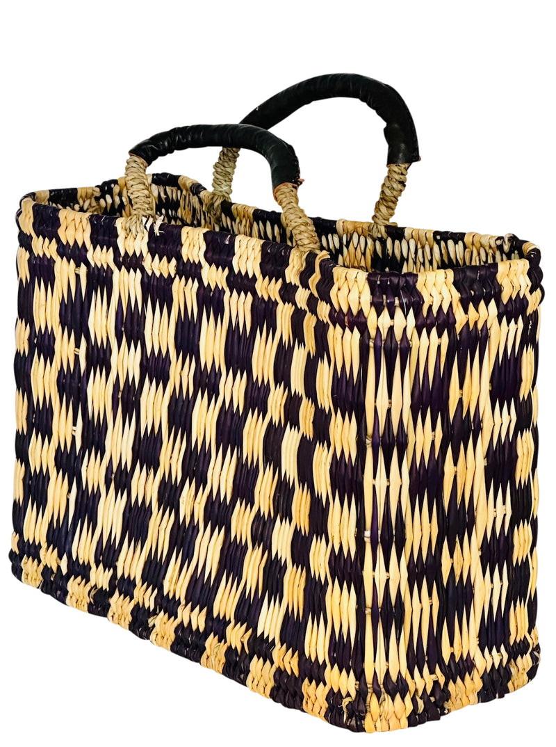 Checker Straw Basket