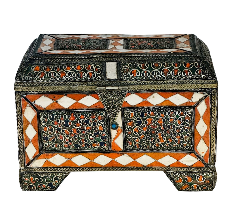 Moroccan Tooled Silverwork Box