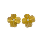 Gold Mesh Flower Earrings