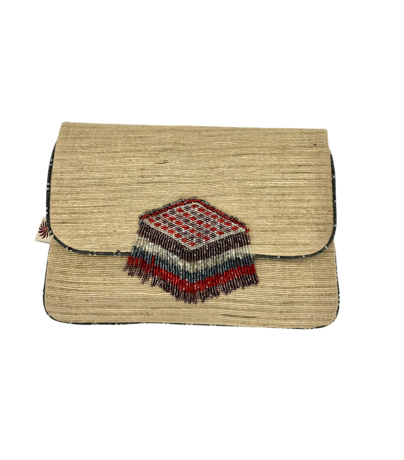 Raw Silk Envelope Clutch Bag