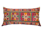Vintage Textile Colorful Bolster Pillow