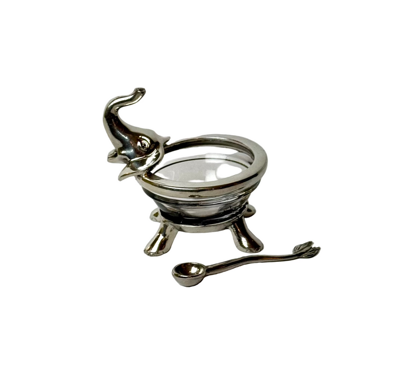 Elephant Salt Cellar with Spoon