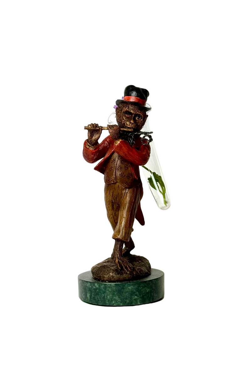 Musical Monkey Vase with Flute