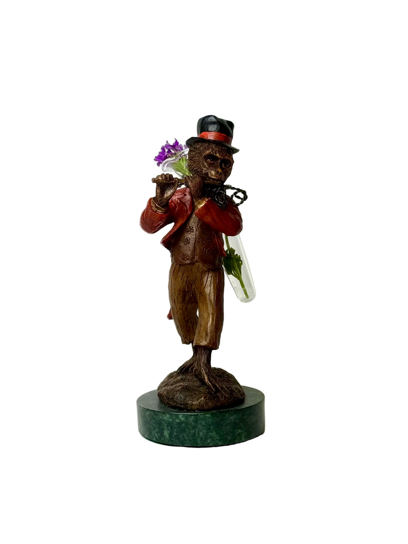 Musical Monkey Vase with Flute