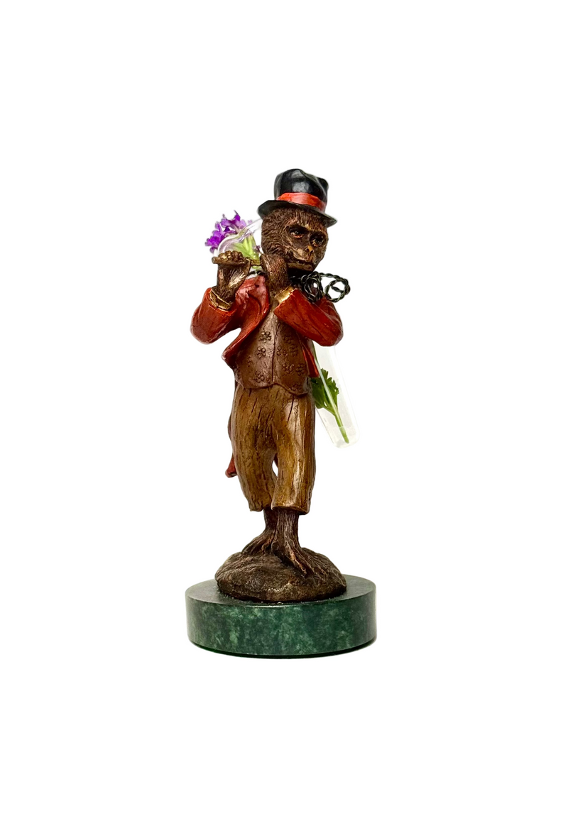 Musical Monkey Vase with Flute