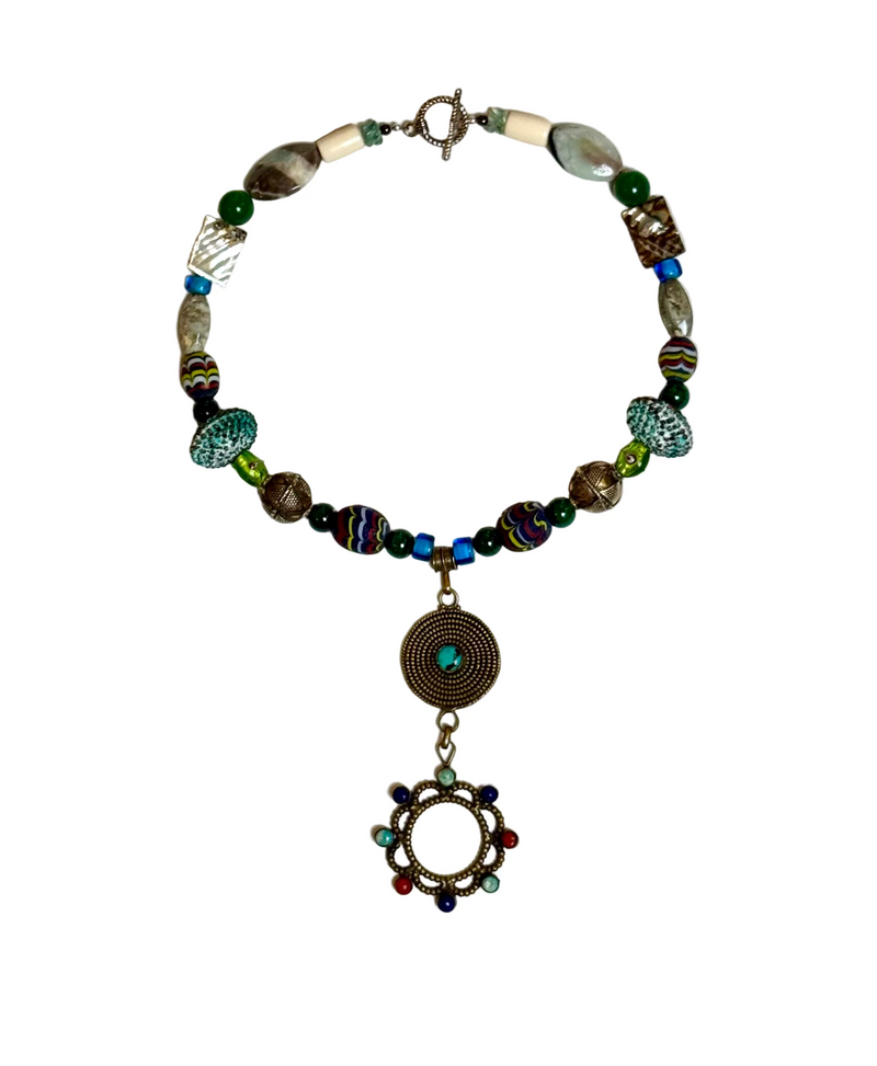 Tibetan Brass Pendant Necklace
