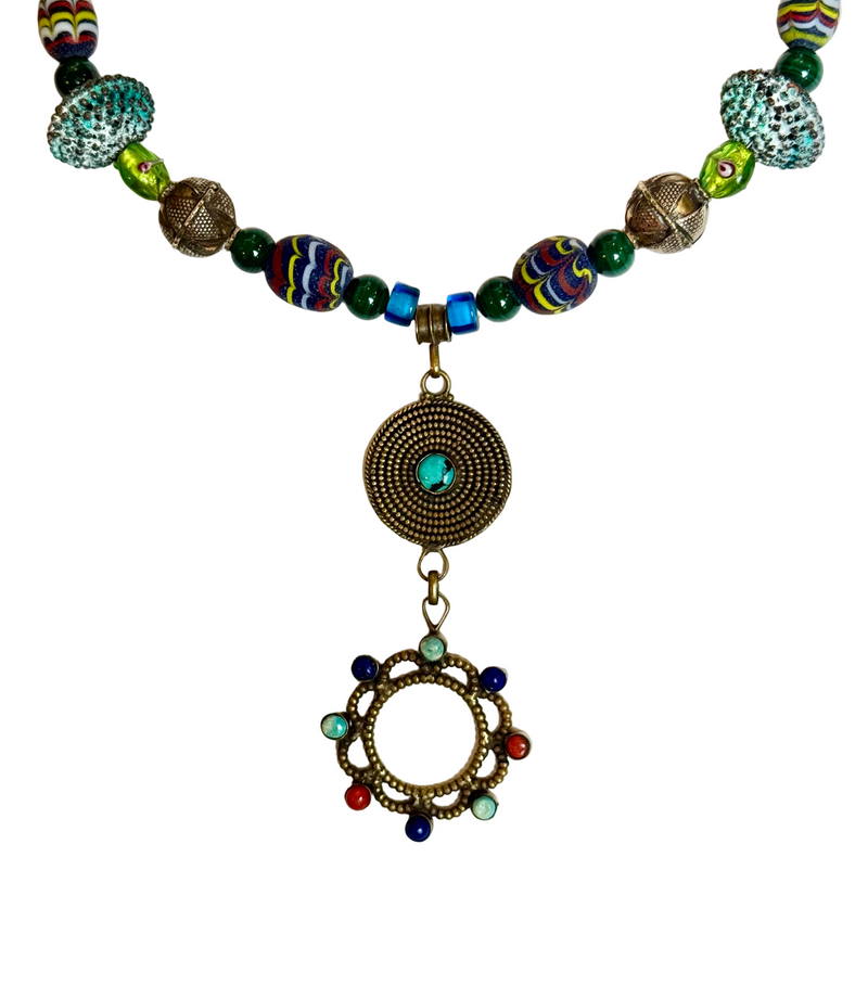 Tibetan Brass Pendant Necklace
