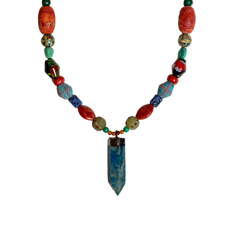 Apatite Stone Pendant Necklace
