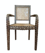 Moroccan Teakwood and Cane Desk Chair