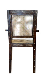 Moroccan Teakwood and Cane Desk Chair