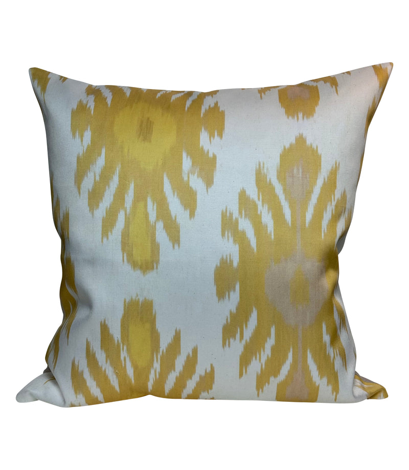 Silk Ikat Pillow Soft Gold