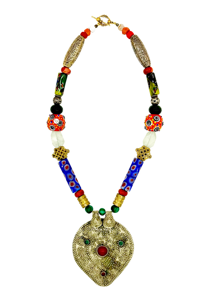 Vintage Kashmiri Pendant Necklace