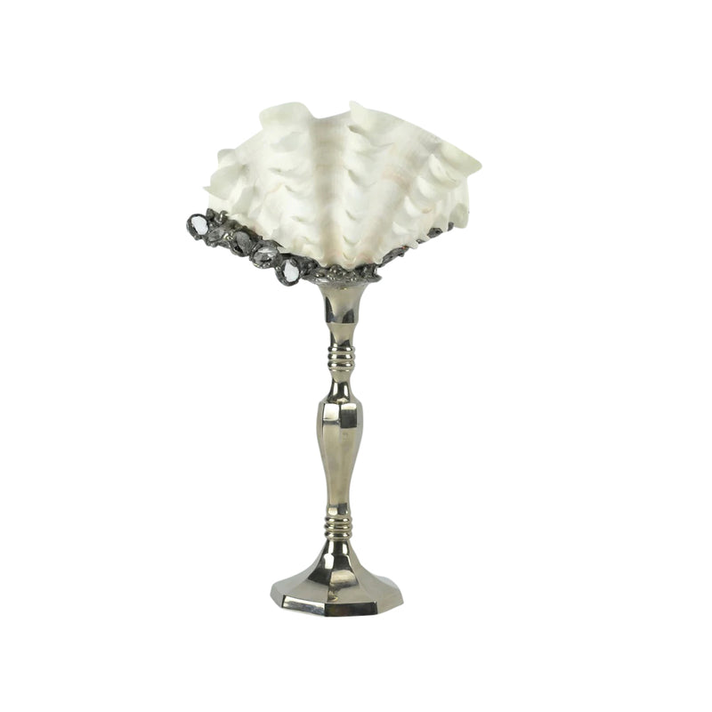Curly Clam Silver Candlestick