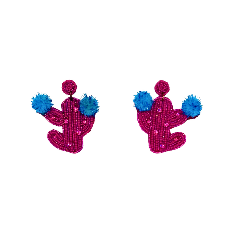 Pink Cactus Earrings