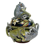 Leopard Tureen by Senzo Duma's Ceramic Arts