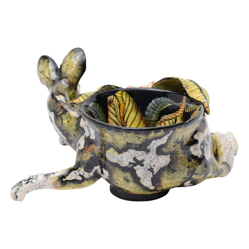 Wild Dog Peanut Bowl by Senzo Duma's Ceramic Arts
