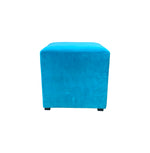 Pair Velvet Upholstered Square Ottoman
