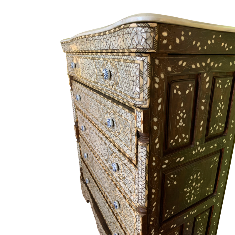Vintage Moroccan Mother of Pearl Inlay Chest