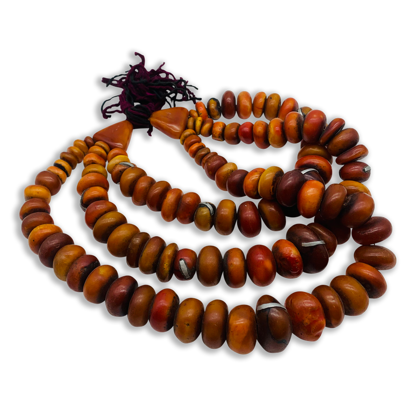 Vintage Moroccan 3-Tier Amber Beads