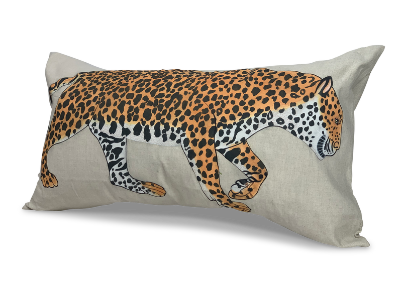 Leopard Pillow Handpainted