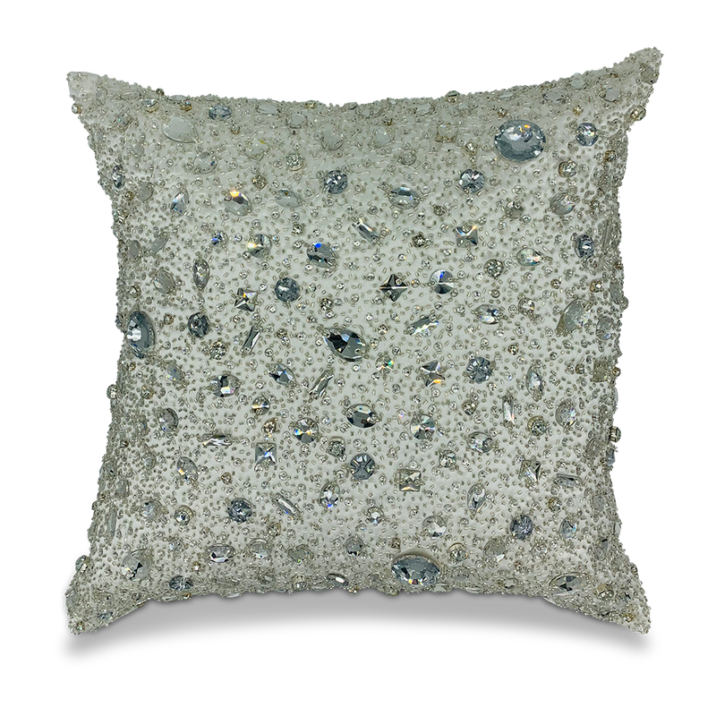 Silver Crystal Bling Pillow
