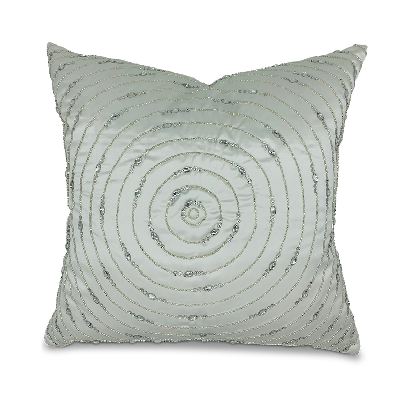 Silver Sparkle Circle Pillow