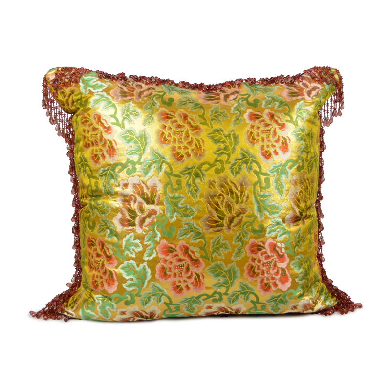 Vintage Floral Brocade Pillow
