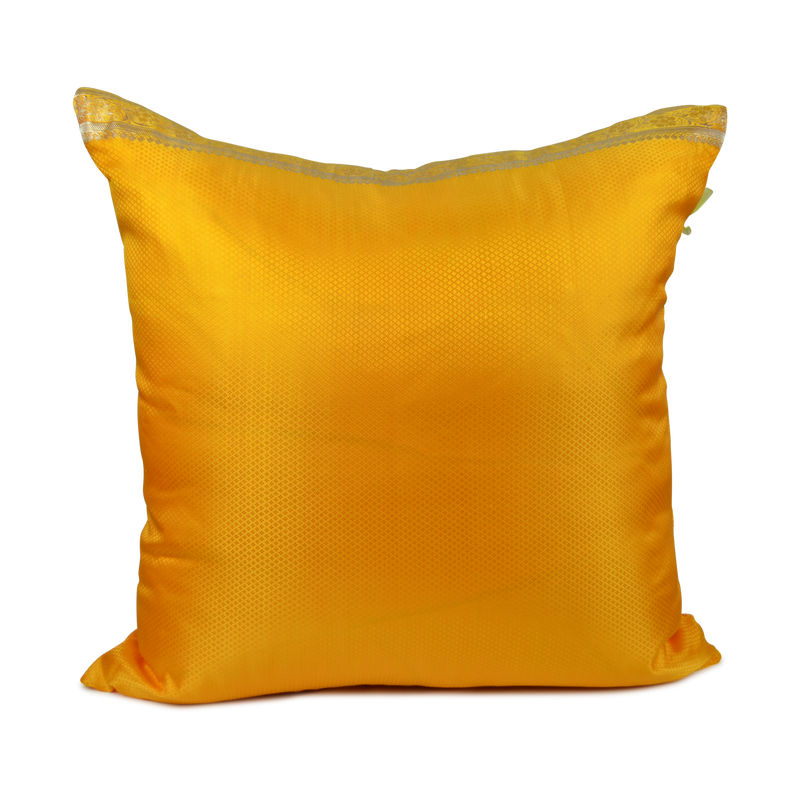 Saffron Sari Silk Pillow