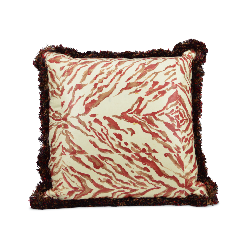 Red and Gold Abstract Pillow
