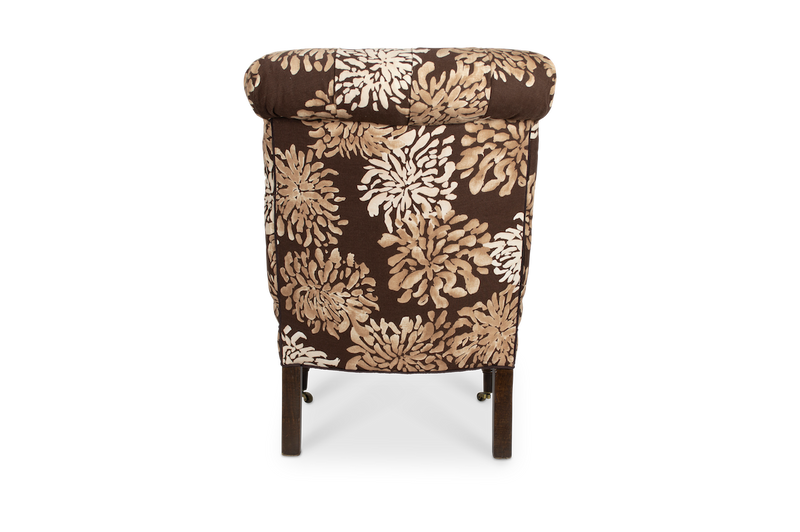 Floral Upholstered Slipper Chair