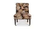 Floral Upholstered Slipper Chair