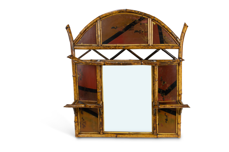 Vintage Chinoiserie Bamboo Mirror