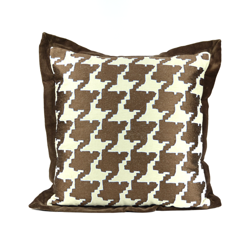 Brown Houndstooth Pillow