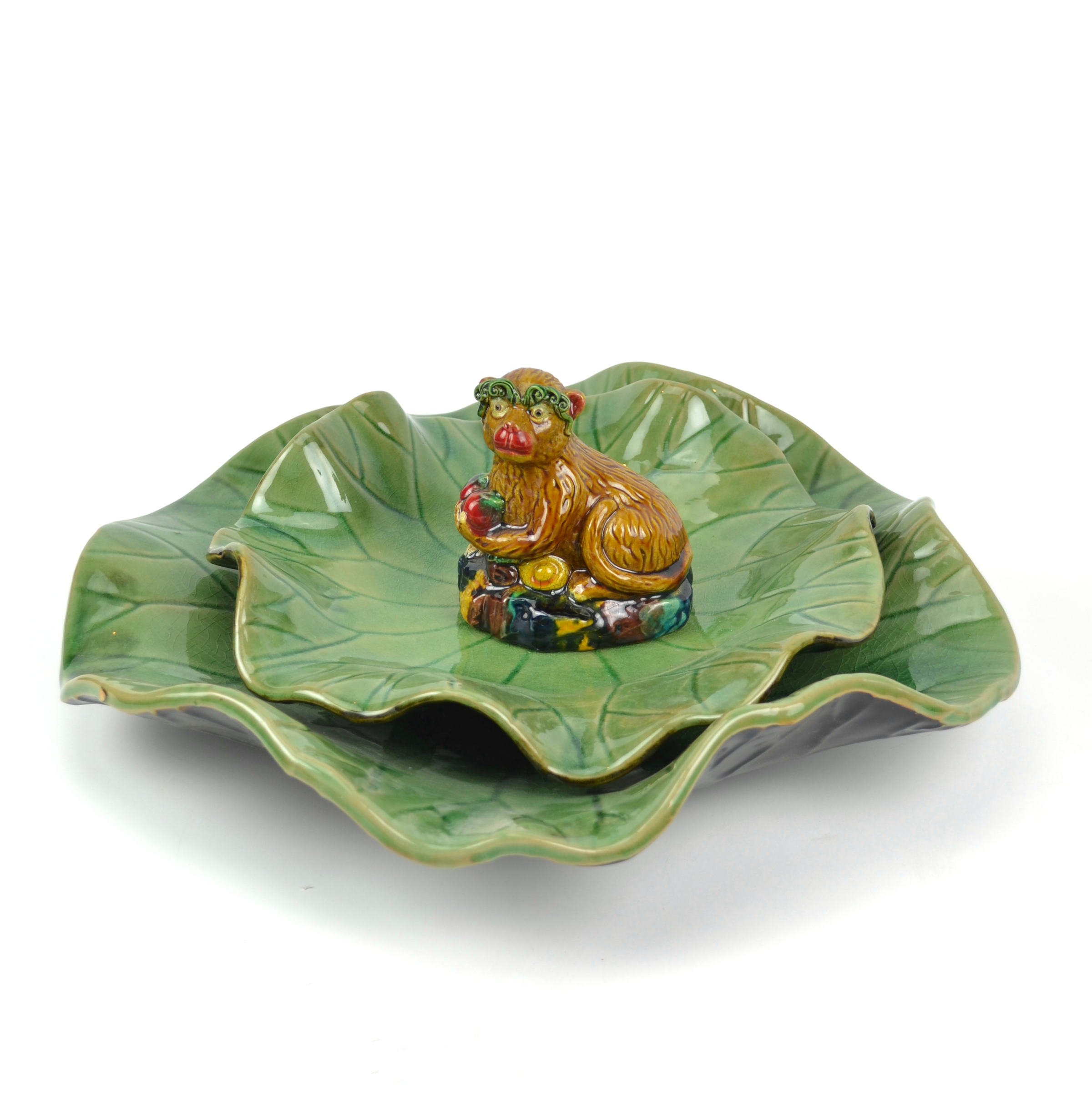 Round Lotus Leaf Plate - Ceramic - Green - ApolloBox